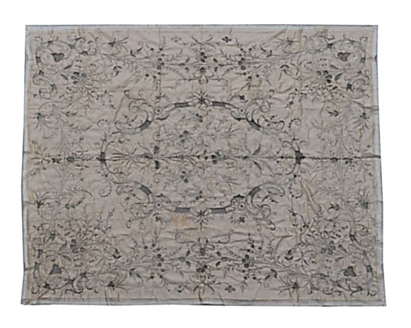 14498 OSMANLI ANTİKA GÜMÜŞ İŞLEMELİ ÖRTÜ